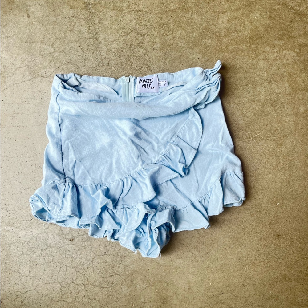 Princess Polly Sky Blue Ruffle Shorts